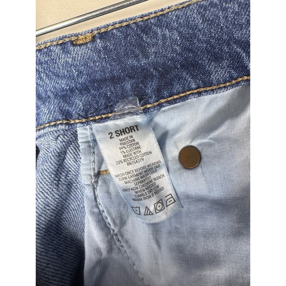 Aeropostale High Rise Baggy Jeans Womens 2 Short Blue Denim Straight Leg - Picture 6 of 6